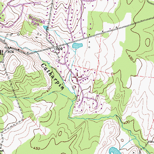 Topographic Map of Mountain View Estates, VA