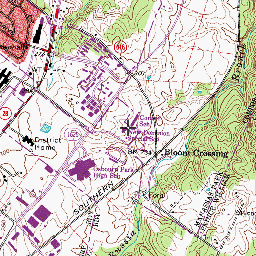 Topographic Map of New Dominion Alternative Education Center, VA