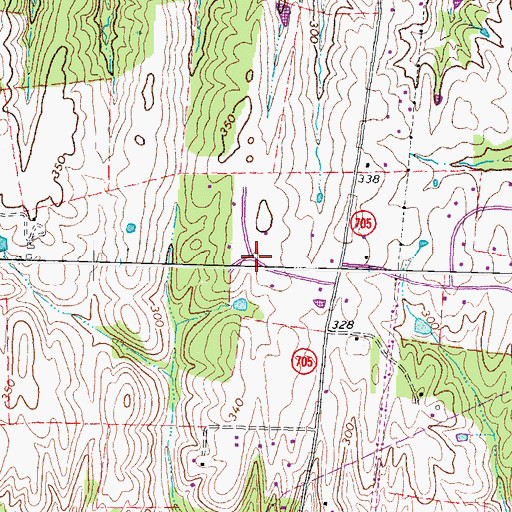 Topographic Map of Olde South Estates, VA