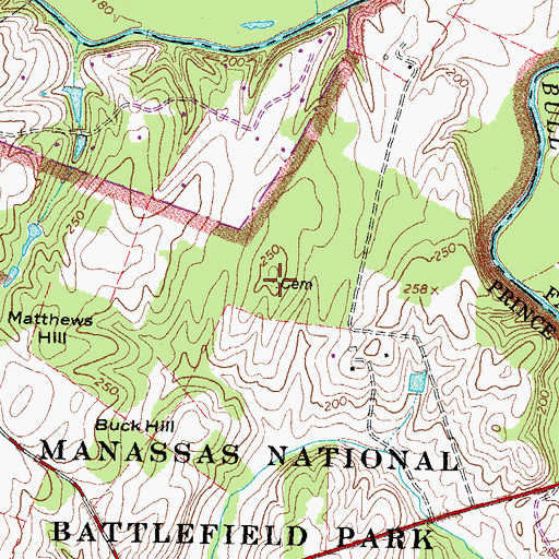 Topographic Map of Pittsylvania Cemetery, VA