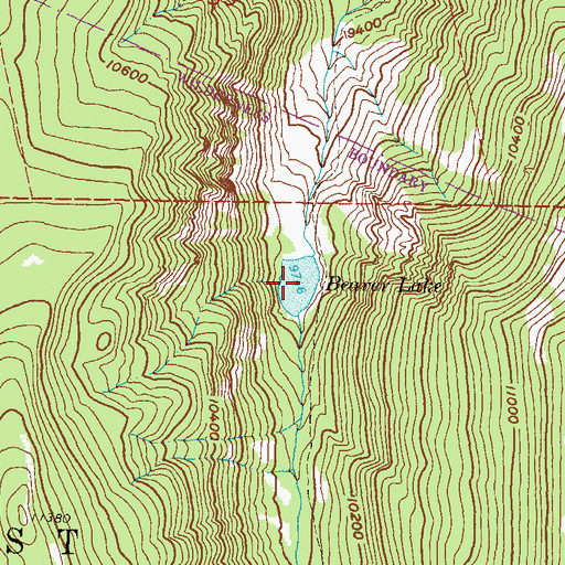 Topographic Map of Beaver Lake, CO