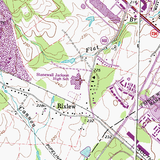 Topographic Map of Stonewall Jackson High School, VA