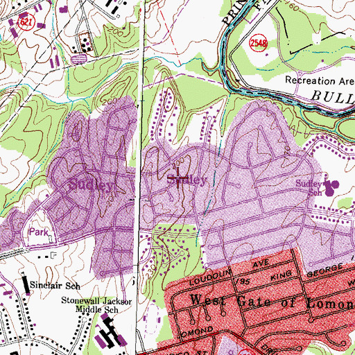 Topographic Map of Sudley, VA