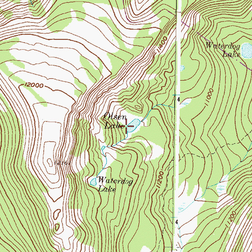 Topographic Map of Olsen Lake, CO
