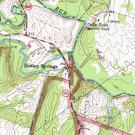 Topographic Map of Sudley United Methodist Church, VA