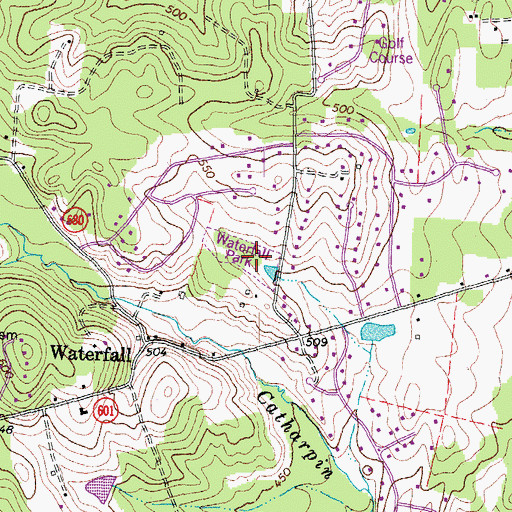 Topographic Map of Waterfall Park, VA