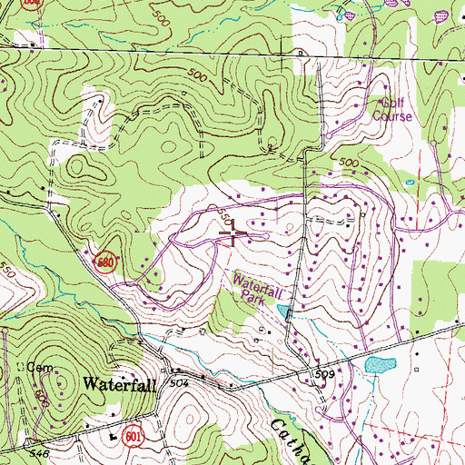 Topographic Map of Waterfall Village, VA