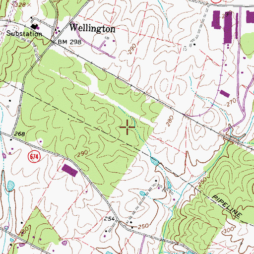 Topographic Map of Wellingford Industrial Park, VA