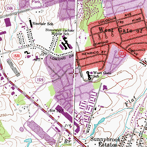 Topographic Map of Westgate, VA