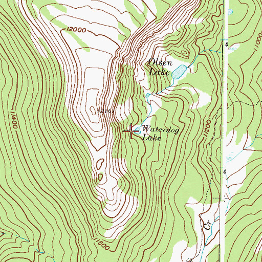 Topographic Map of Waterdog Lake, CO