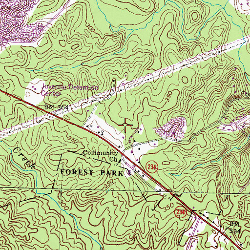 Topographic Map of Azalea Mobile Home Park, VA