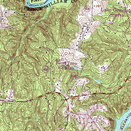 Topographic Map of Bent Tree Estates, VA