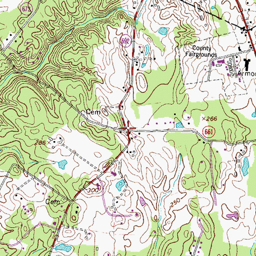 Topographic Map of Bloom Hill, VA