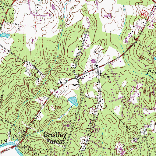 Topographic Map of Bradley School (historical), VA