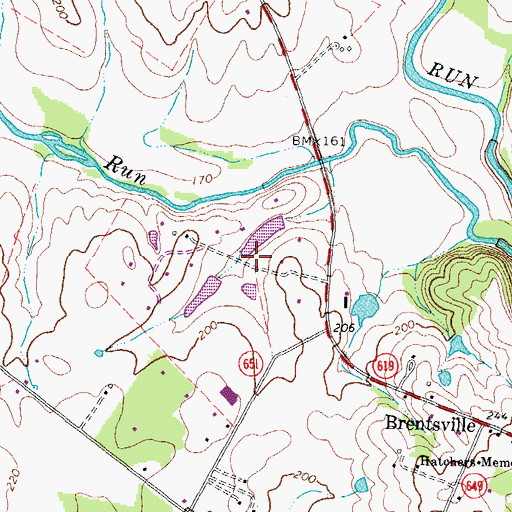 Topographic Map of Brent Turf Acres, VA