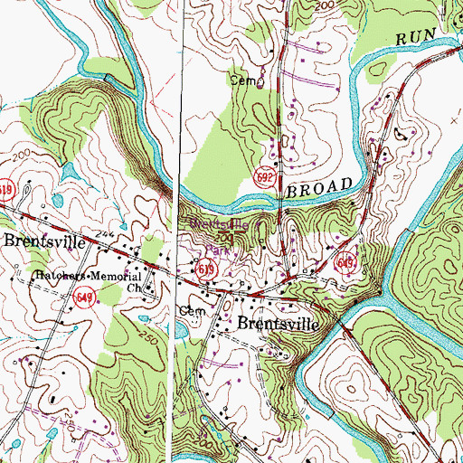 Topographic Map of Brentsville Park, VA