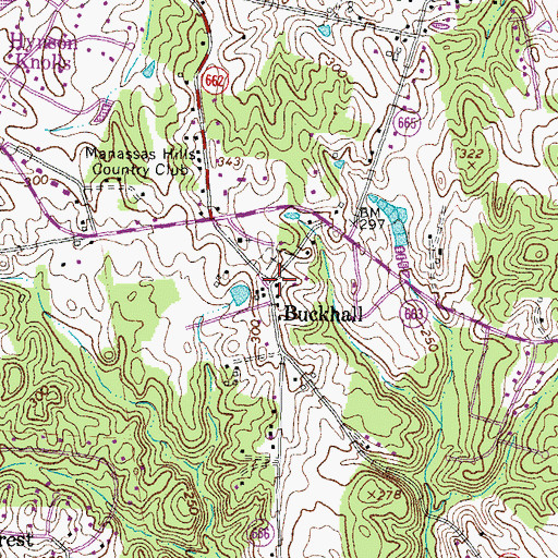 Topographic Map of Buckhall Church (historical), VA