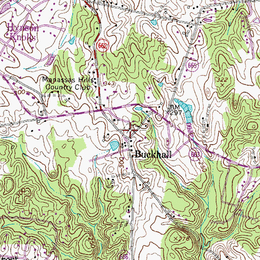 Topographic Map of Buckhall Community Cemetery, VA