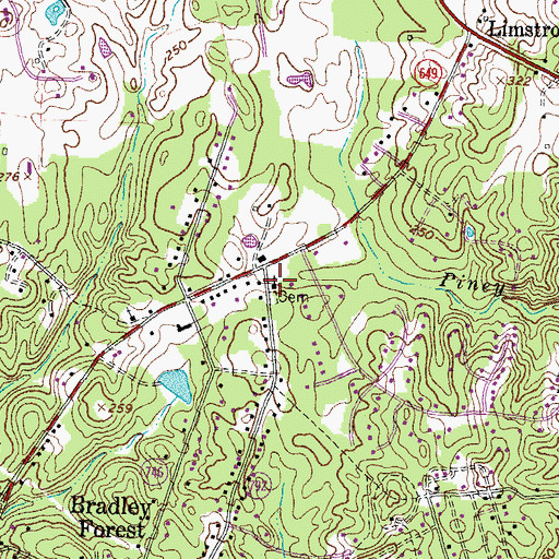 Topographic Map of Calvary Gospel Church, VA