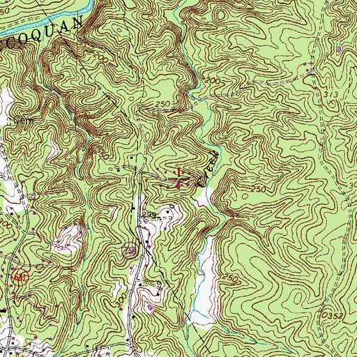 Topographic Map of Champ Mills Estates, VA