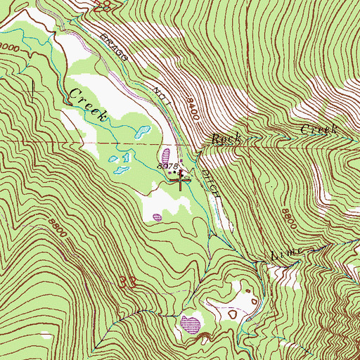 Topographic Map of Rock Creek, CO