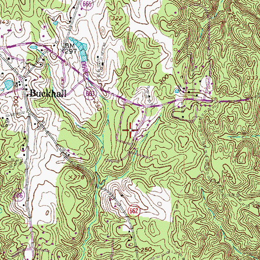 Topographic Map of Deerfield, VA