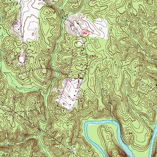 Topographic Map of Dozer Mill Acres, VA