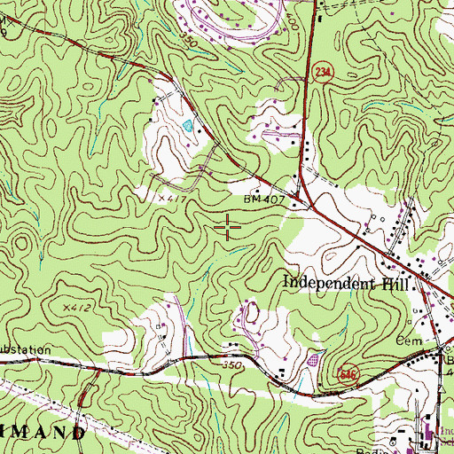 Topographic Map of George Hellwig District Park, VA