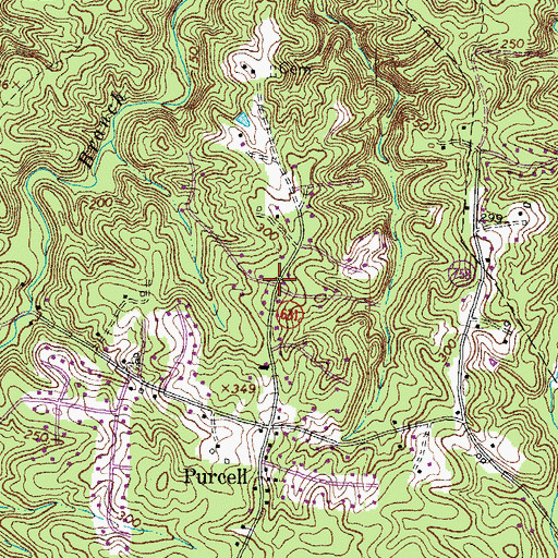 Topographic Map of Heritage Woods, VA