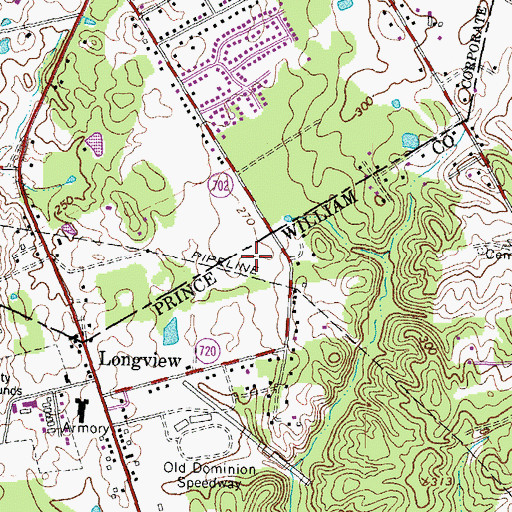 Topographic Map of Hunters Square, VA