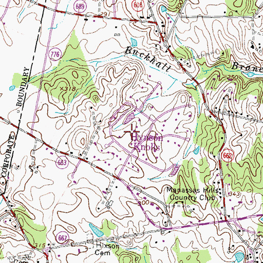 Topographic Map of Hynson Knolls, VA