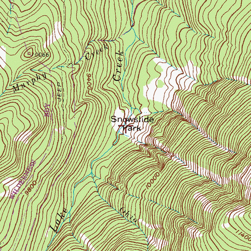 Topographic Map of Snowslide Park, CO