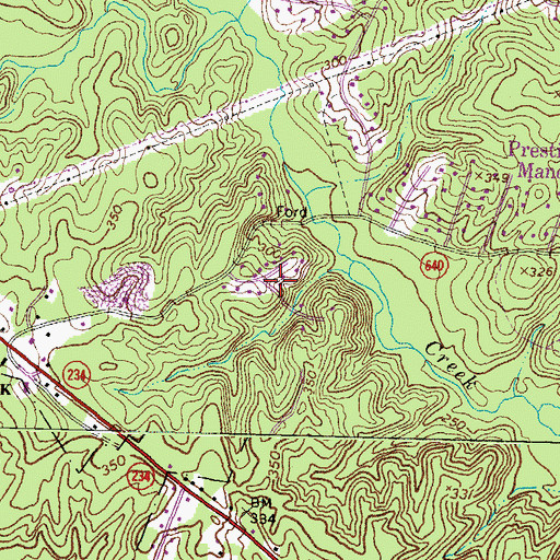 Topographic Map of Minnieville Manor, VA