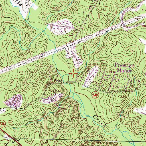 Topographic Map of Minnieville Manor Park, VA