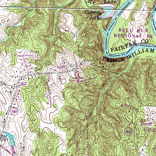 Topographic Map of Montyville, VA