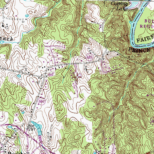 Topographic Map of Montyville Estates, VA