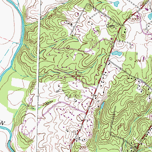 Topographic Map of Moor Green Estates, VA