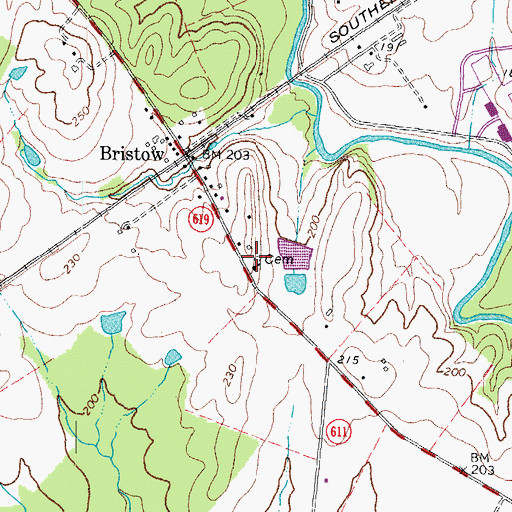 Topographic Map of New Hope Cemetery, VA