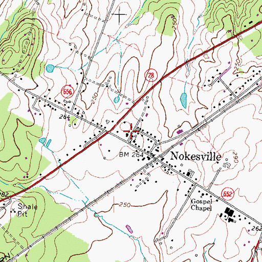 Topographic Map of Nokesville Church of the Brethren, VA