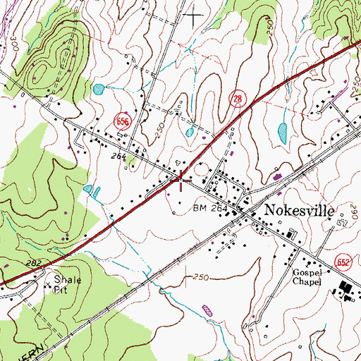 Topographic Map of Nokesville Mini Library, VA
