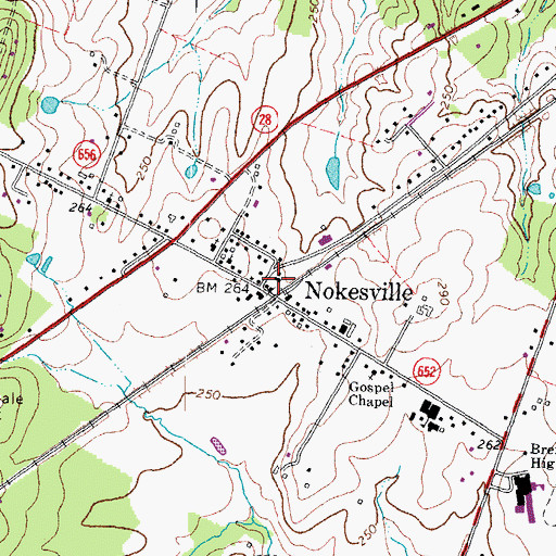 Topographic Map of Nokesville Post Office, VA