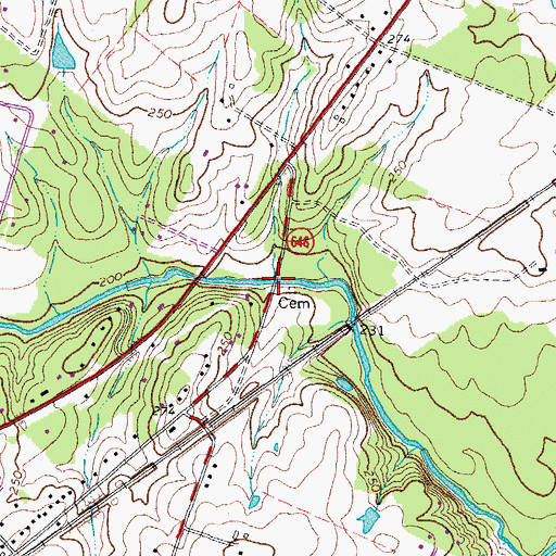 Topographic Map of Nokesville Truss Bridge, VA