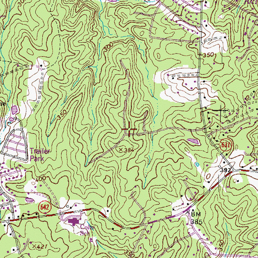 Topographic Map of Oak Hill Farms, VA