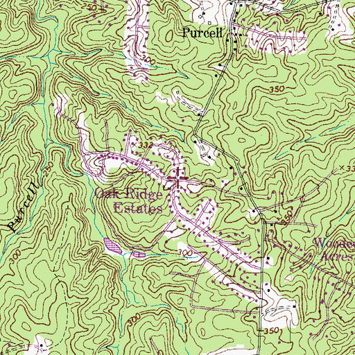 Topographic Map of Oak Ridge Estates, VA