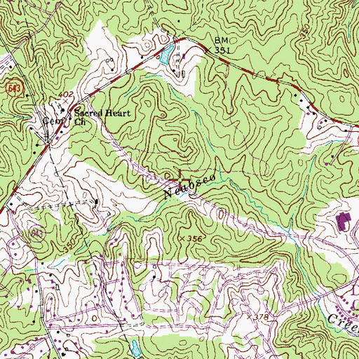 Topographic Map of Orangedale, VA