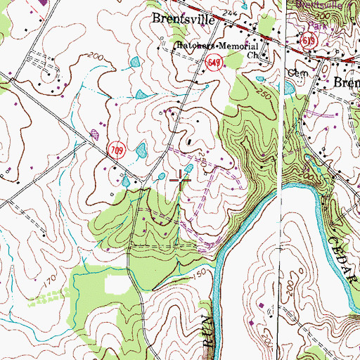 Topographic Map of Oxfordshire, VA