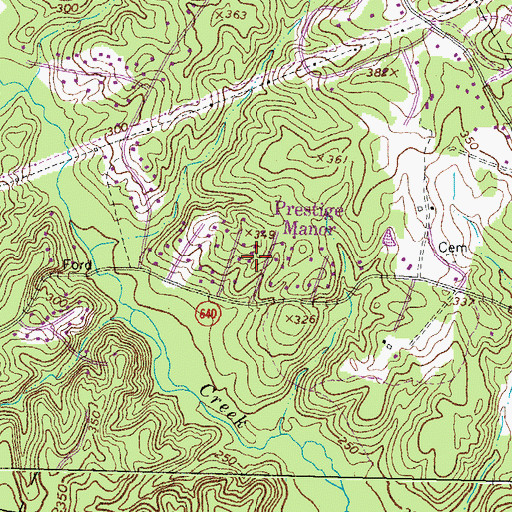 Topographic Map of Prestige Manor, VA
