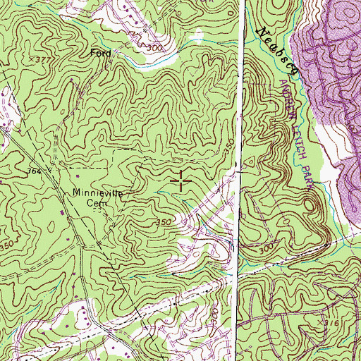 Topographic Map of Ridgedale, VA