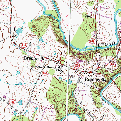 Topographic Map of Saint James Church, VA