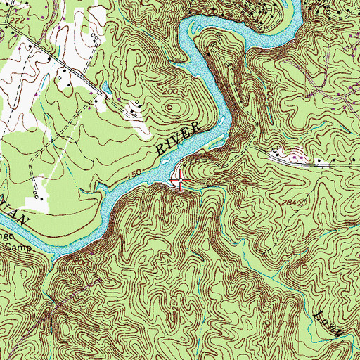 Topographic Map of Sinclairs Mill (historical), VA